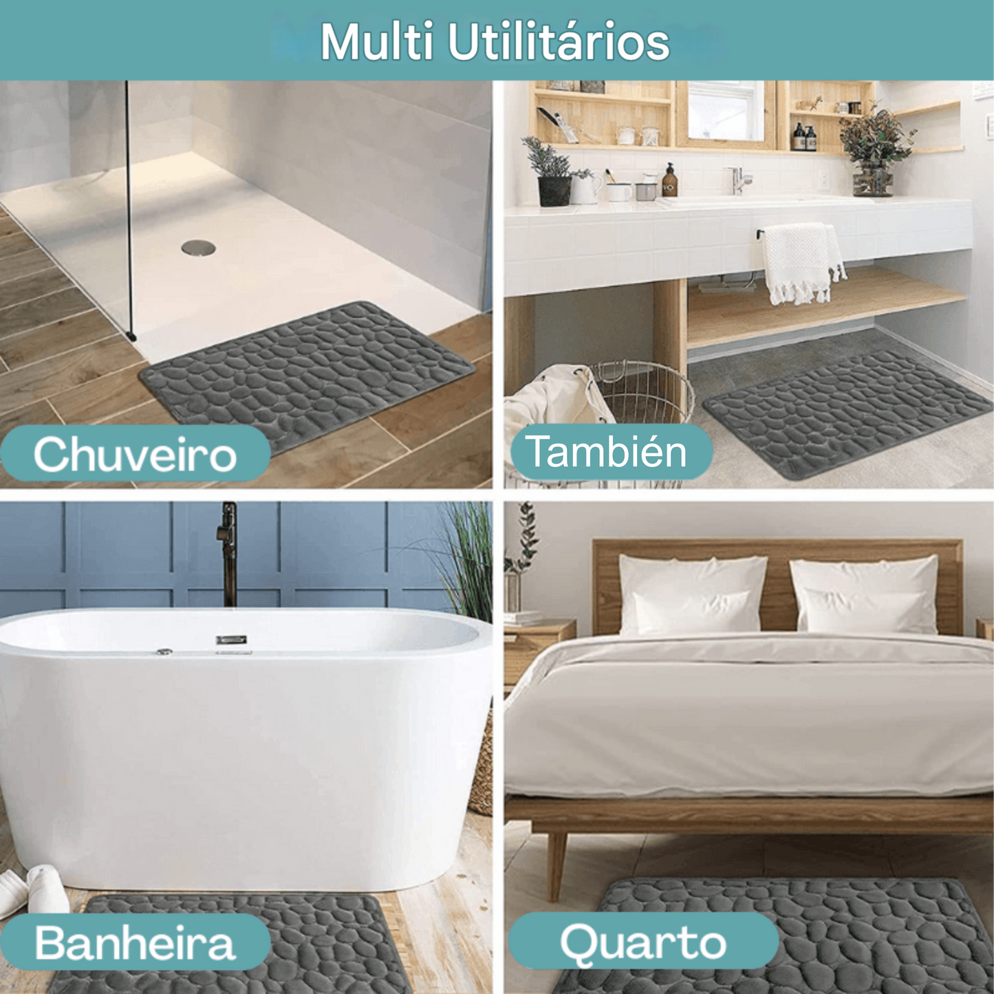 Non-slip and ultra-absorbent bath mat